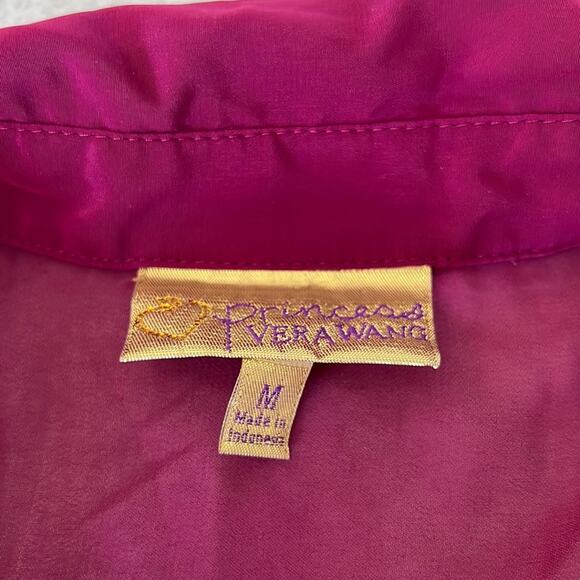 Princess Vera Wang Dark Berry Chiffon Blouse Woman Size Medium Summer - Picture 4 of 9